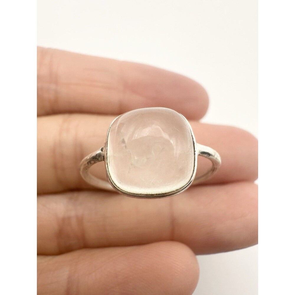 925 Sterling Silver Natural Gemstone Cabochon Ring Size 7